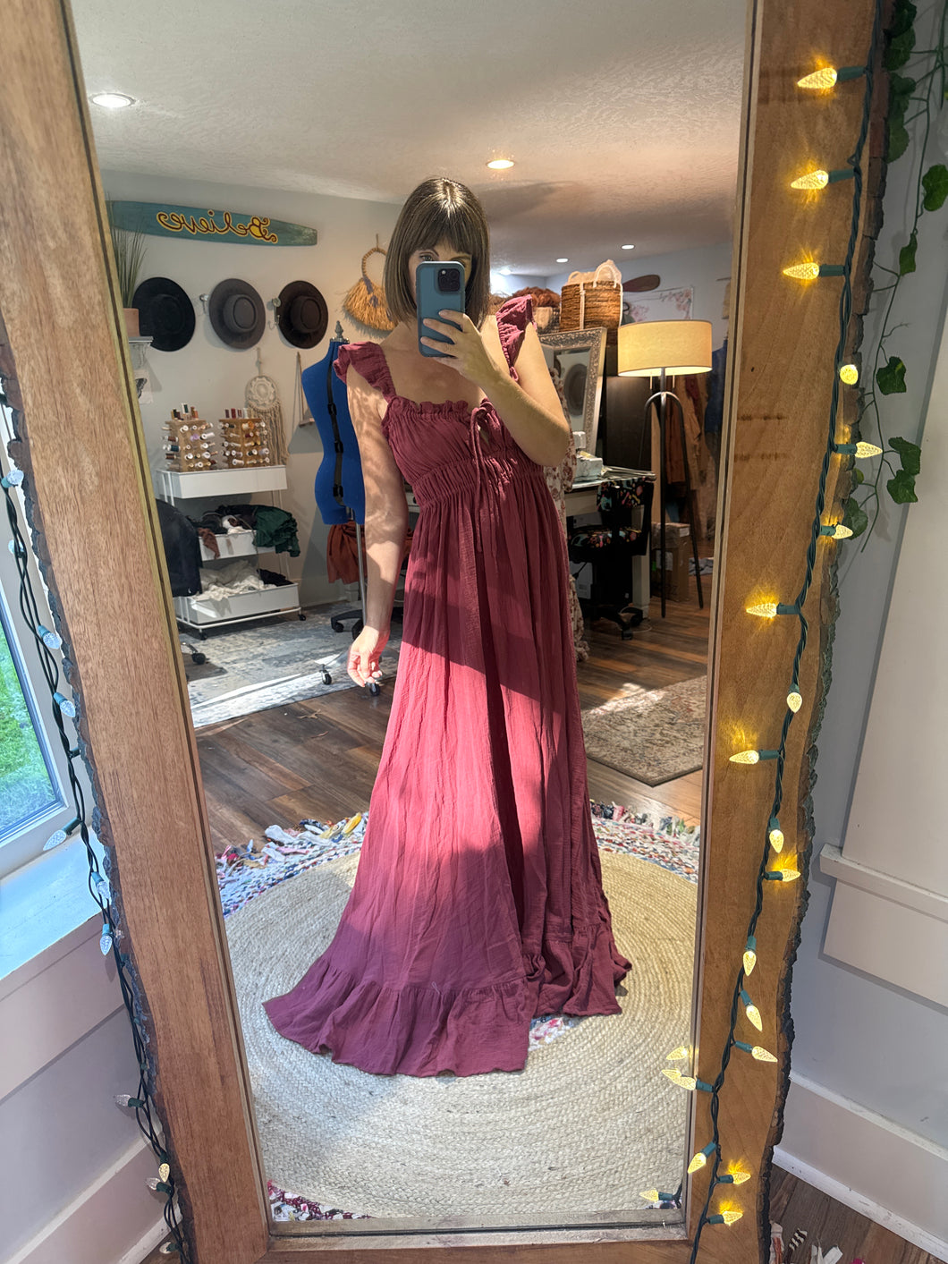 Ready to ship sale always and forever light burgundy dress cotton