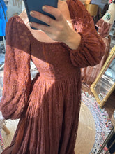 Load image into Gallery viewer, Reserved Meredith emerald and wine new style - Sonoma hand dyed embroidery lace dress