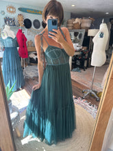 Load image into Gallery viewer, (Dress lining has dye flaw) Hand dyed hey babe in emerald flash sale ready to ship comes with a lace top as shown