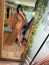 Load image into Gallery viewer, Ready to ship brown lace bloom where you are robe/dress