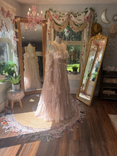 Load image into Gallery viewer, One of a kind champagne chiffon print Opaline dress ready to ship