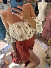 Load image into Gallery viewer, Three tops and a skirt dreams two piece rust linen cotton flash sale ready to ship