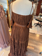 Load image into Gallery viewer, Ready to ship two dress deal Athena brown with poetry coffee rose chiffon