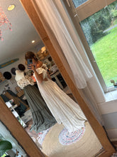 Load image into Gallery viewer, One left ruffle corset off white dress ready to ship sale