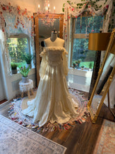 Load image into Gallery viewer, Ready to ship sample sale New style! The Verily dress in linen, cotton, lace ivory fits sm-large (lace sleeves detach)
