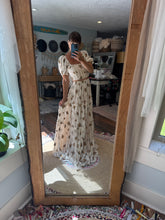 Load image into Gallery viewer, RESERVED Combine Ready to ship oh my top and you glow skirt in new embroidery fabric with yellow floral