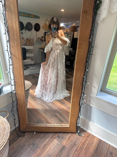 End of summer sale Ready to ship lace poetry dress lined in nude