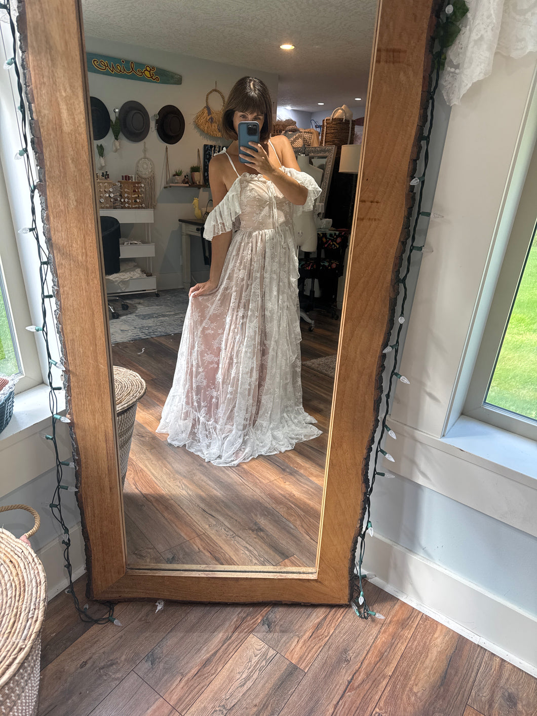 End of summer sale Ready to ship lace poetry dress lined in nude