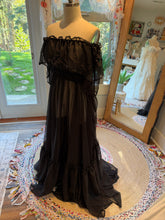 Load image into Gallery viewer, Ready to ship Show off those shoulders black sheer chiffon dress