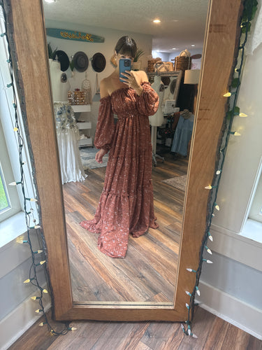 Preorder allow 6-8 weeks  you glow girl in brown floral crinkle