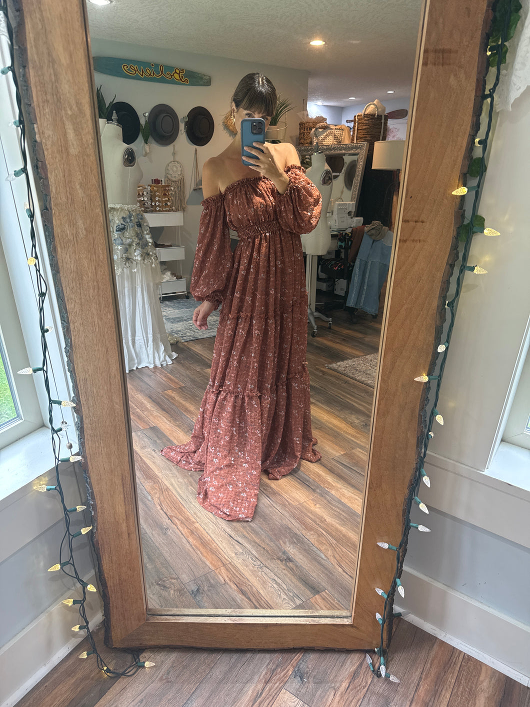 Preorder allow 6-8 weeks  you glow girl in brown floral crinkle