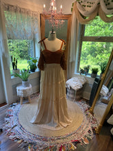 Load image into Gallery viewer, Ready to ship sale we belong crochet type lace and you glow girl beige cotton linen skirt