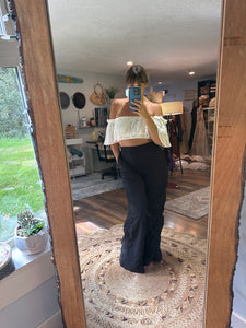 Ready to ship off white ivory show off those shoulders top