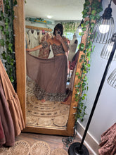 Load image into Gallery viewer, Ready to ship on sale slight dye flaw brown lace hand dyed two piece dress (style y)