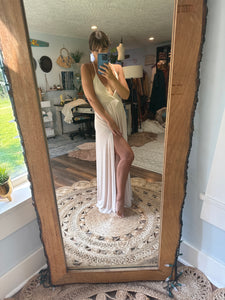 (Ivory) Ready to ship ivory mesh slightly sheer gratitude slip dress