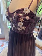 Load image into Gallery viewer, Ready to ship slight imperfections hey babe dress with applique hand dye plum