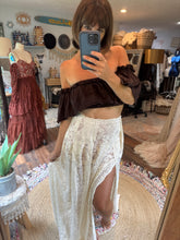 Load image into Gallery viewer, Three top, vintage lace skirt, Athena dress in brown sale ready to ship