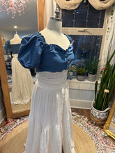 Load image into Gallery viewer, (Two dress deal ) Ready to ship soul mate skirt and denim top with Daydream dress in beige gauze fits small to xl