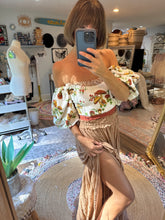 Load image into Gallery viewer, Tristas closet clean out One of a kind mushroom top and tan skirt ready to ship