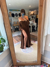 Load image into Gallery viewer, A new day stretchy dark Brown dress sale ready to ship
