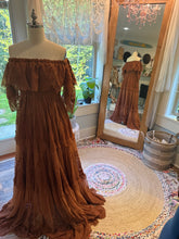 Load image into Gallery viewer, Sale ready to ship sale brown lace show off those shoulders dress