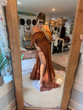 Load image into Gallery viewer, Ready to ship sale brown chiffon show off those shoulders dress