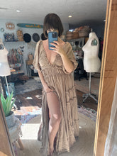 Load image into Gallery viewer, Ready to ship tan brown linen cotton simply dress sale
