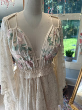 Load image into Gallery viewer, Ready to ship the kindest heart dress embroidery cotton with lace sleeves one of a kind sale
