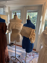 Load image into Gallery viewer, Ready to ship amazing bundle. Show off those shoulders hand dye dress, off white show off top, so Sara beige top, poetry lace corset top and soul mate skirt deal