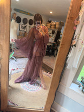 Load image into Gallery viewer, Flash sale hand dyed mauve bloom robe dress in lace ready to ship