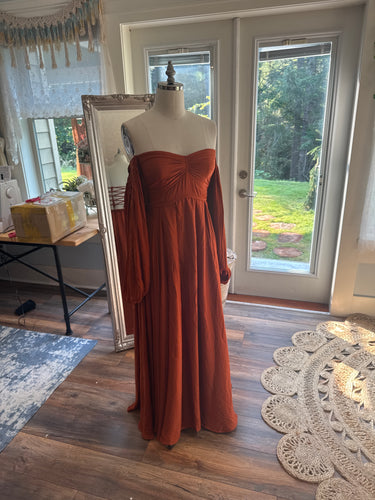 Rust) Ready to ship in satin A New Day  dress rust