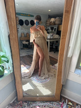 Load image into Gallery viewer, Ready to ship sale show off those shoulders in stretchy beige fabric