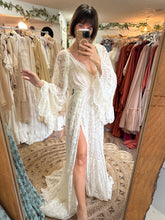 Load image into Gallery viewer, Lighter lace Ready to ship much love in new embroidery lace maternity friendly reclamation dress