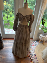 Load image into Gallery viewer, Ready to ship soft light grey bring it two piece cotton with soft tulle overlay hand dyed dress (grey )