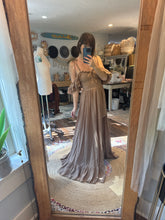 Load image into Gallery viewer, Ready to ship sale poetry linen cotton tan brown dress
