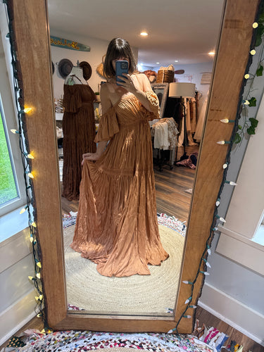 On sale New more adjustable Athena dress in caramel color ready to ship