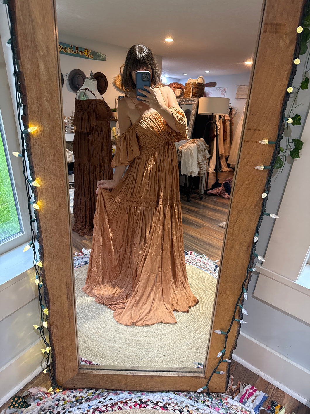 On sale New more adjustable Athena dress in caramel color ready to ship