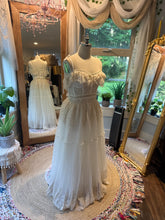 Load image into Gallery viewer, Ready to ship Hey Babe two piece floral lace with ruffle antique white