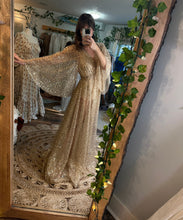 Load image into Gallery viewer, Mega sale golden glitter gown sheer ready to ship