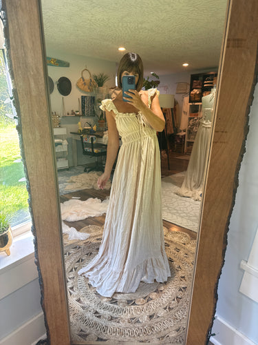 (Preorder) (BEIGE) allow 6-8 week linen cotton Always and Forever dress