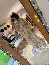 Load image into Gallery viewer, Ready to ship two dress deal Ophelia dress in crinkle (sheer) with brown Athena dress
