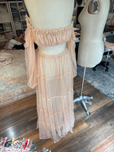 Load image into Gallery viewer, Sale ready to ship polka dot tulle and chiffon you glow two piece sheer hand dyed blush