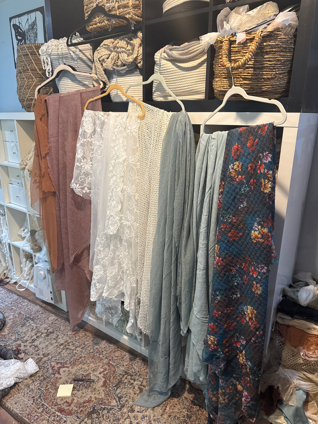 (Package K) bigger pieces ready to ship Box of fabric remnants perfect for baby layering (photo prop)