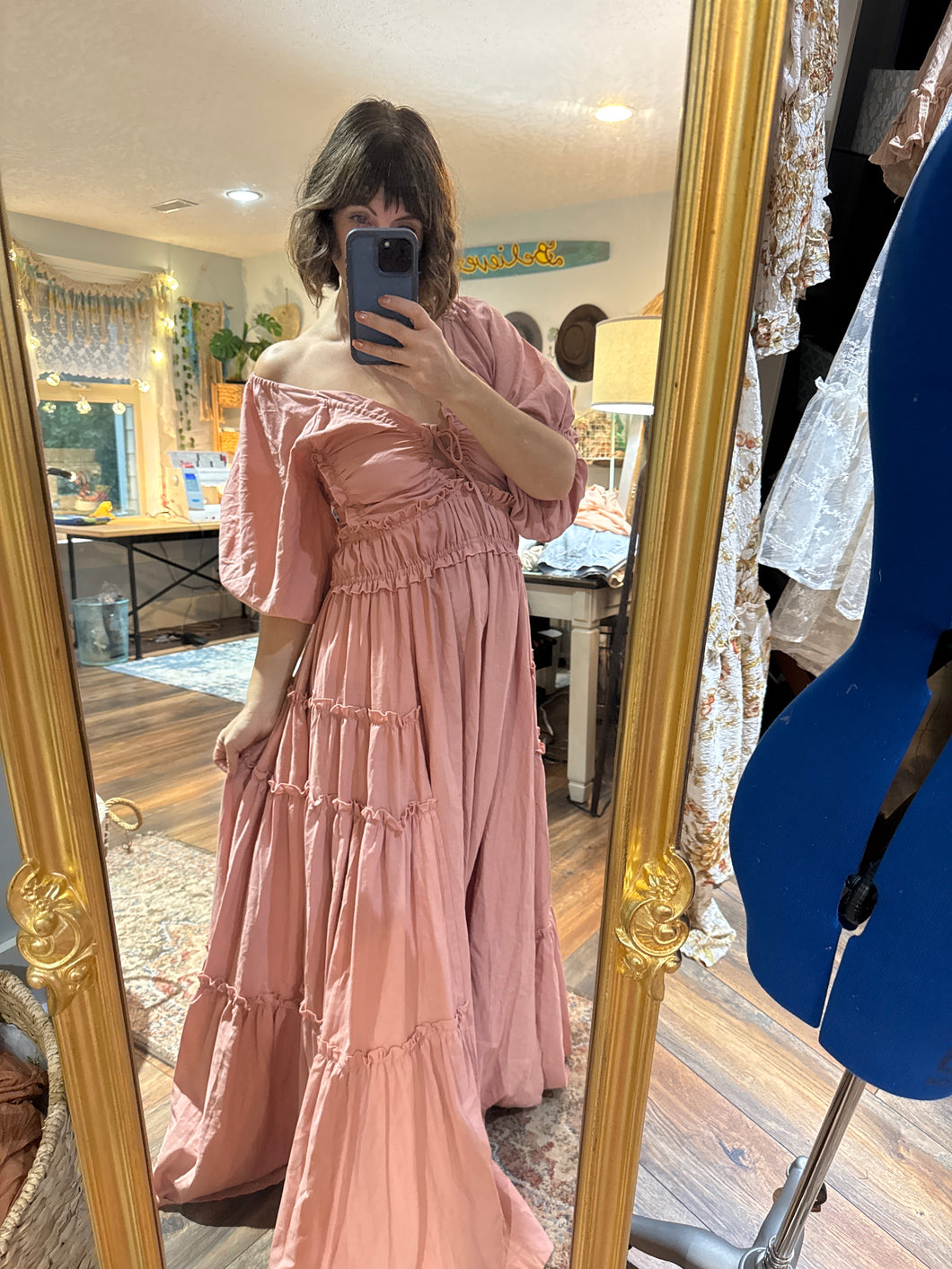 (RTS) Ready to ship salmon  simply dress in cotton sale