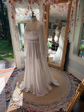 Load image into Gallery viewer, Sample sale Boho Dreams dress in white linen cotton with fringe ready to ship