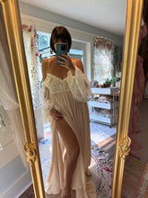 Load image into Gallery viewer, Linen cotton mixed with lace off shoulder dress new style ready to ship
