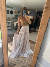 Load image into Gallery viewer, Ready to ship show off those shoulders two piece crinkle dress with one of a kind hand dye top