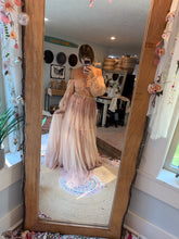 Load image into Gallery viewer, Ready to ship hand dyed tulle and lace two piece (peach) reversible
