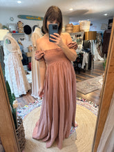 Load image into Gallery viewer, (Sale) Ready to ship sale rose brown linen cotton Oh Juliet dress reversible