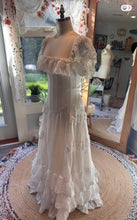 Load image into Gallery viewer, Ready to ship sample sale three piece corset dress comes with an extra chiffon over skirt